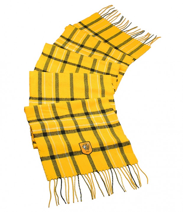 yellow and black plaid scarf