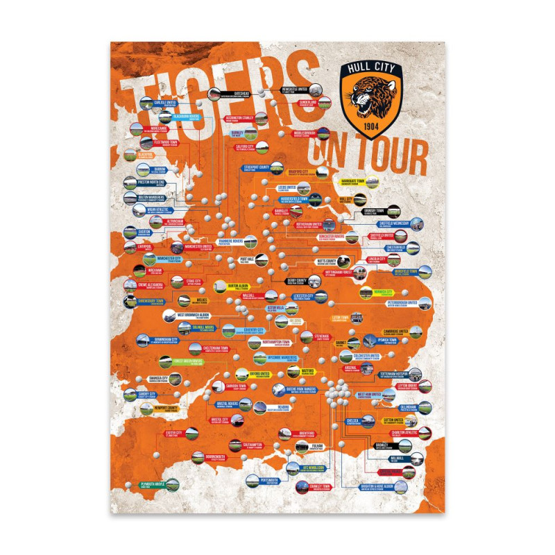 Tigers On Tour Scratch Map